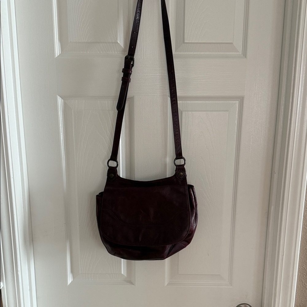 Frye Rich Burgundy Leather Crossbody Bag